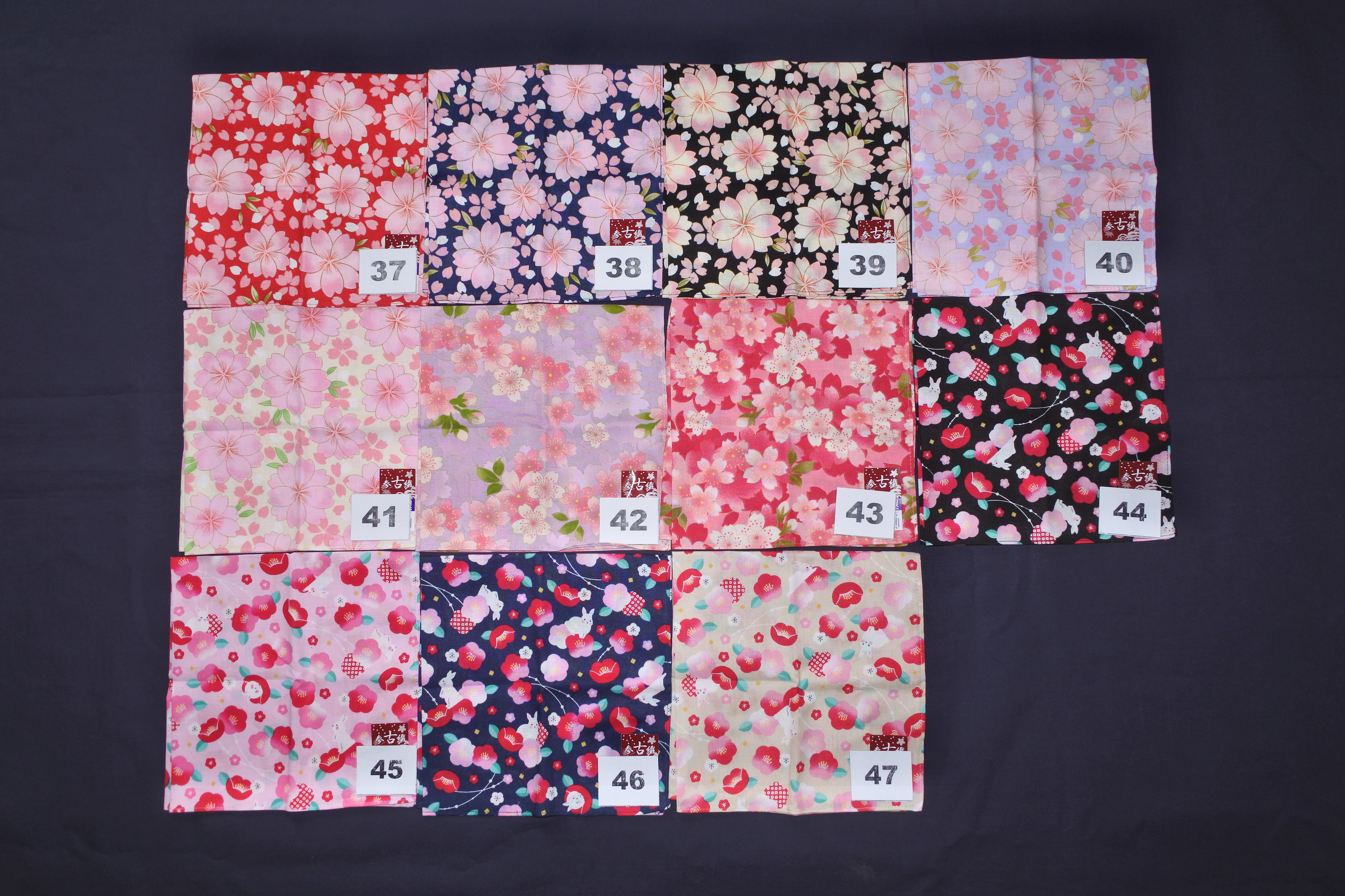 処分セール　色々な八角柄　35本 ハンカチ(34㎝角) 柄指定 | 参古繊｜さんこせん株式会社